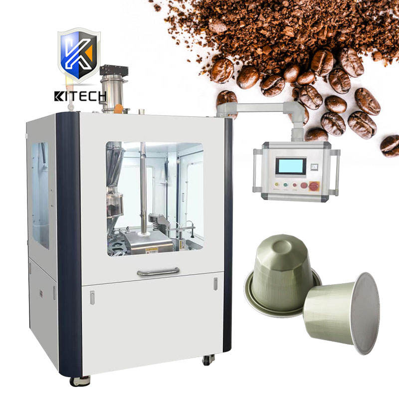 KITECH Automatic Rotary Coffee Powder Nespresso Capsule Filling and Sealing Machine
