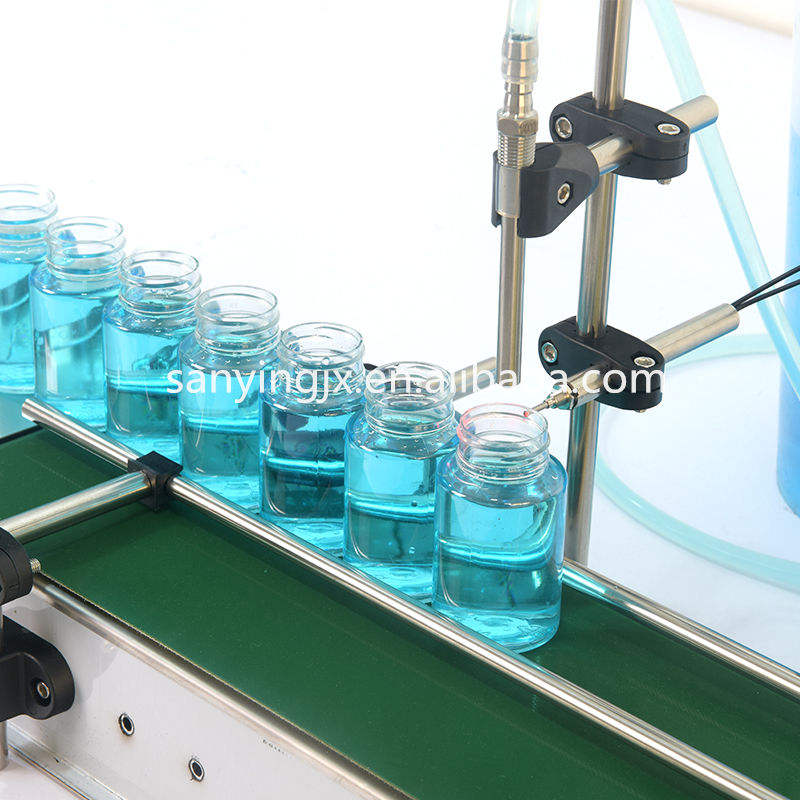 Semi Automatic Conveyor Belt Digital Water Beverage Juice Small Bottle Quantitative Liquid Filling Machine