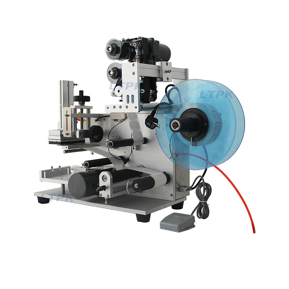 LT-60D Semi-automatic Flat Surface Labeling Machine with Date Printer Box Glass Jar Bottle Top Label Machine for Small Business