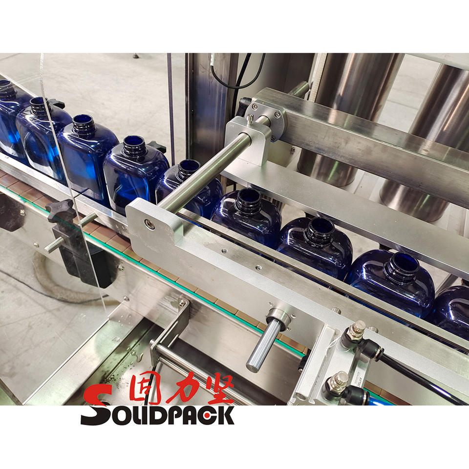 Solidpack 100-1000ml Full Line Paste 12 Nozzle Automatic Linear Gravity Overflow Filling Machine for Pesticide Chemical Liquid