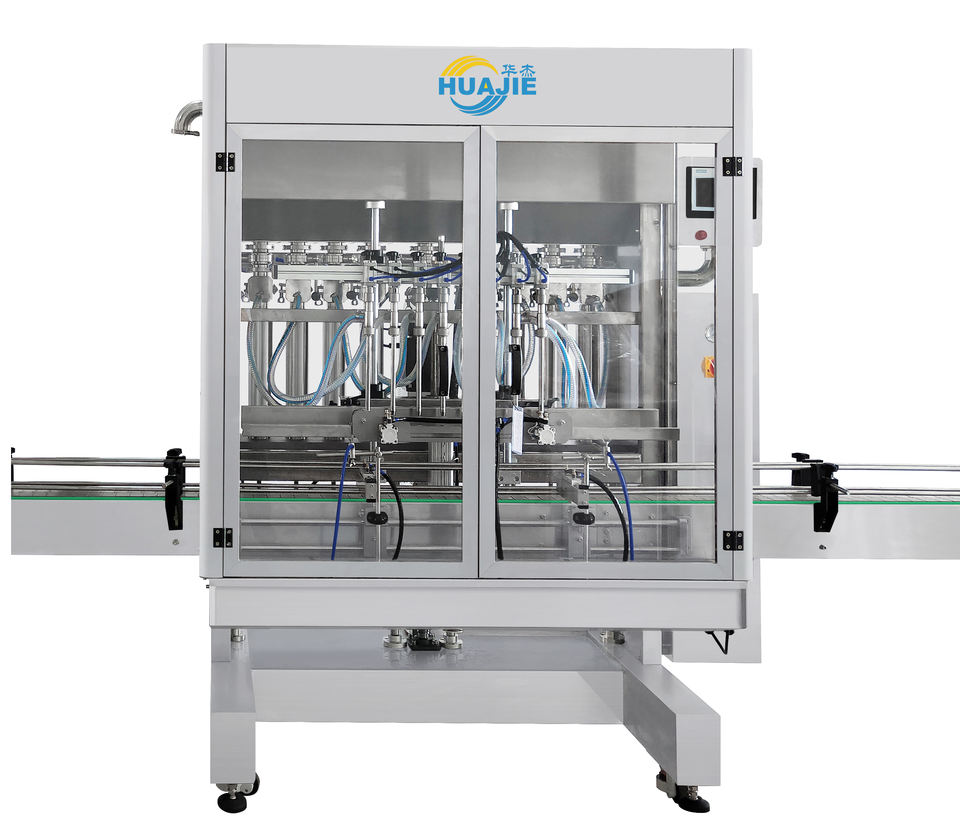 HUAJIE 4 Filling Nozzles Cosmetic Liquid Shampoo Soap Detergent Machine Fully Auto Filling and Capping Machine Filling Line