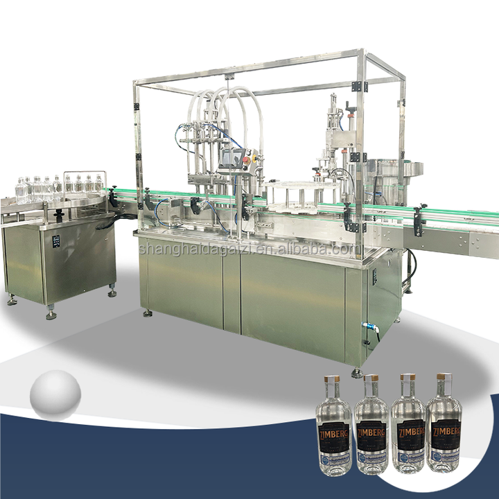 Customizable Bottle Filling Machine for 500ml 750ml 1000ml Whiskey Alcohol Wine Liquid Bottling Corking Labeling