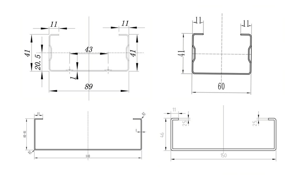 LGS Roll Form Villa C89 Keel Automatic Light Gauge Steel Profile Framing Metal Frame Making Structure Machine for House Frame