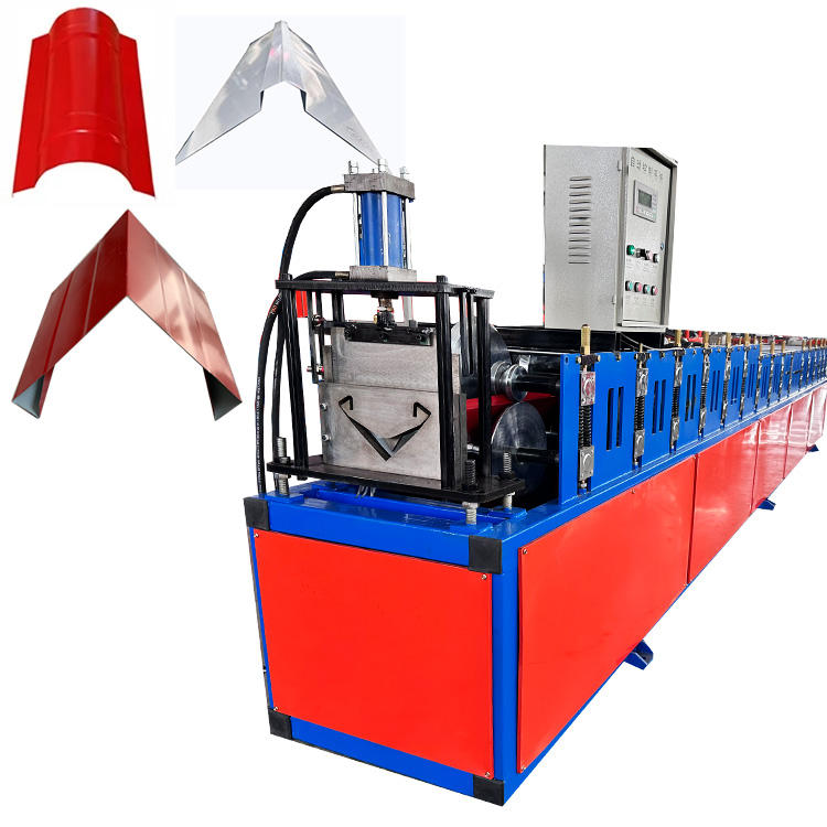 Metal Roof Ridge Cap Roll Forming Machine Colored Steel Tile Making Motor & Pump CE Certified