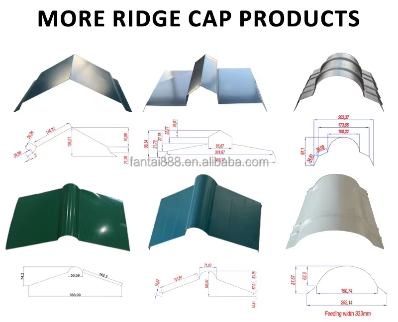 Automatic 315 Metal Roof Ridge Cap Roll Forming Machine Engine Motor Pump for Efficient Tile Construction