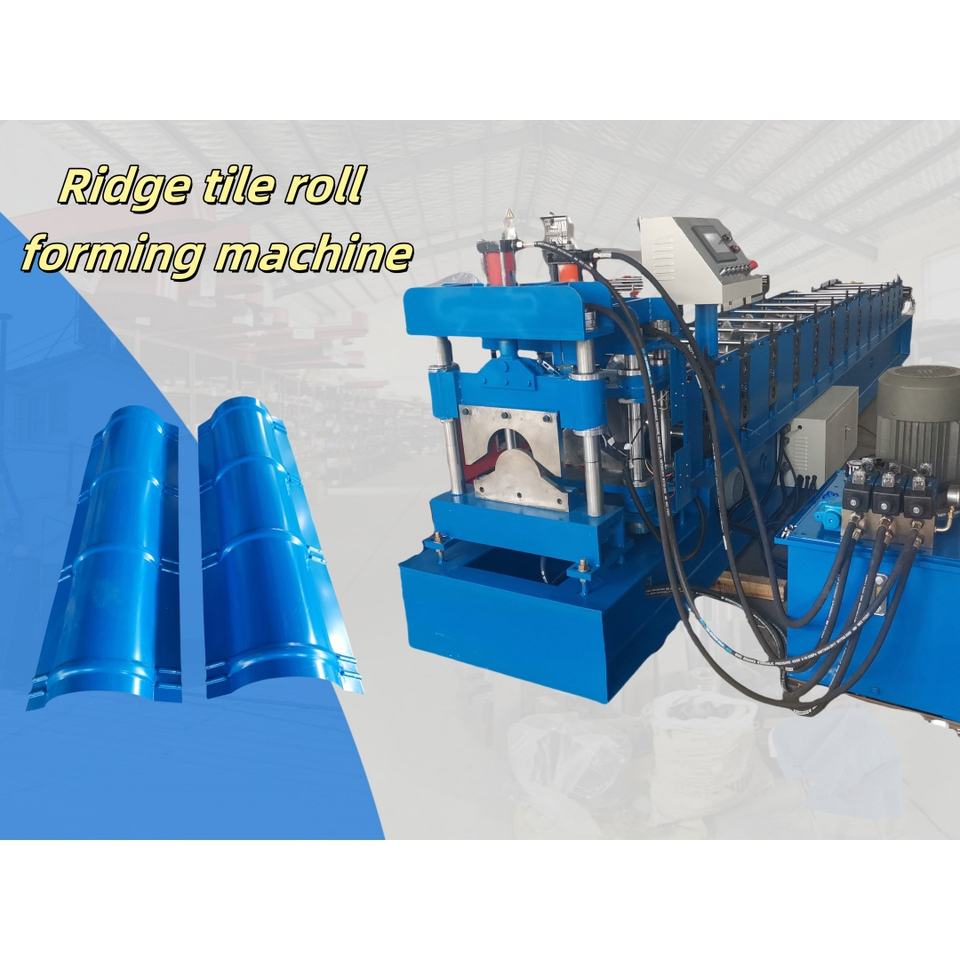 Metal Roof Ridge Cap Roll Forming Machine with Motor Steel Tile Forming PLC Controlled