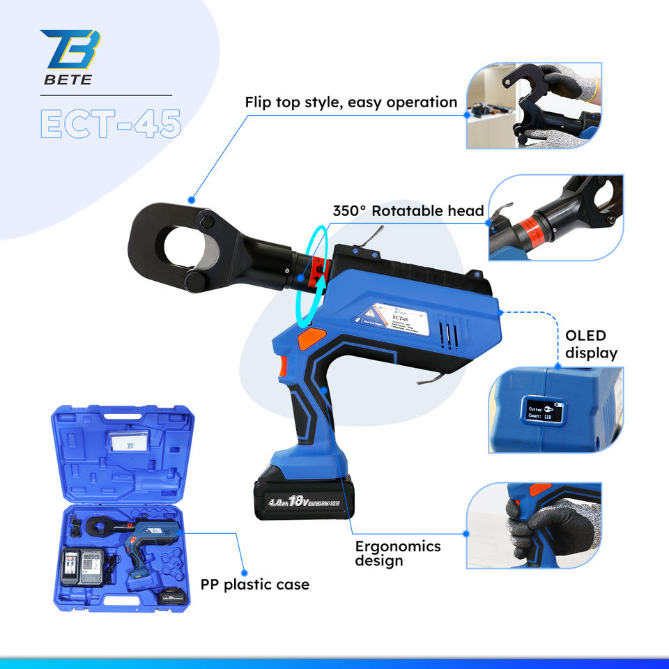 ECT-45 Intelligent LCD 6T 45mm Cable Industrial Battery Powered Electrical Hydraulic Cutting Tool