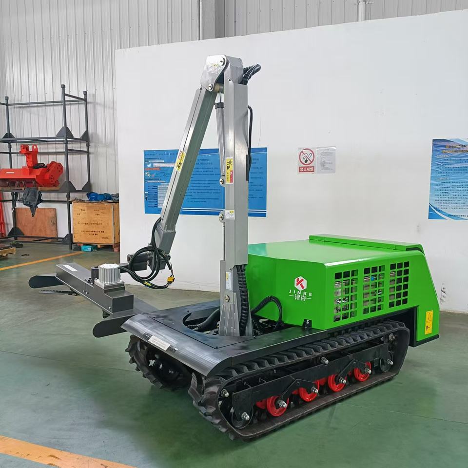 JINKE Electric Tracked Trimmer Machine 3400mm Arm 360 Rotation Remote Monitoring Energy Hedge Cutter