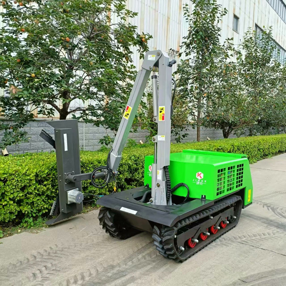 JINKE Electric Tracked Trimmer Machine 3400mm Arm 360 Rotation Remote Monitoring Energy Hedge Cutter