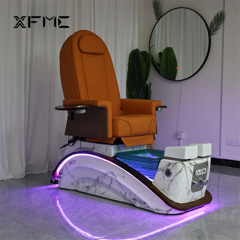 Spa Pedicure Chairs Luxury Nail Salon Electric Recliner Pedicure Manicure Chair No Plumbing Foot Spa Massage Chair with Led