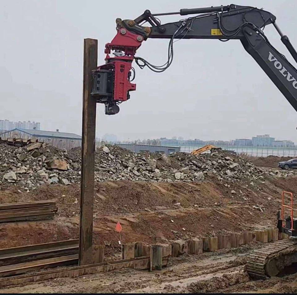 12m Depth Vibro Hammer for Construction Machinery 30 Ton Excavator Side Grip Pile Driver