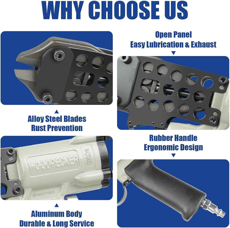 CTQ4XD Pneumatic Wire Cutter Air Powered Shear for 4mm Steel Wire, Labor-Saving Industrial Cutting Tool