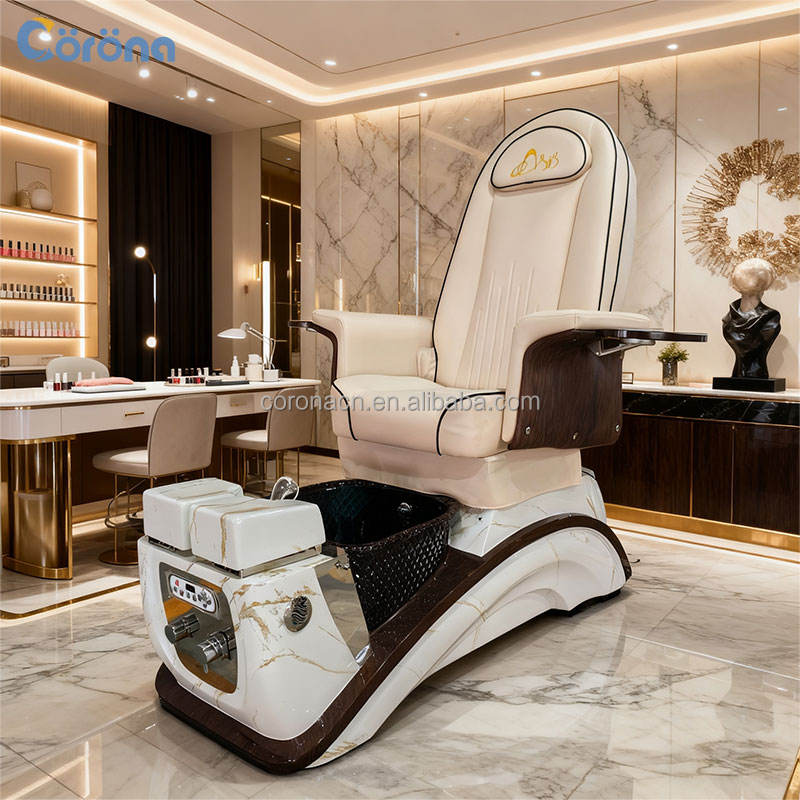 Custom Color Luxury Massage Electric Reclining Adjustable Pedicure Chair with Whirlpool for Nail Salon Spa