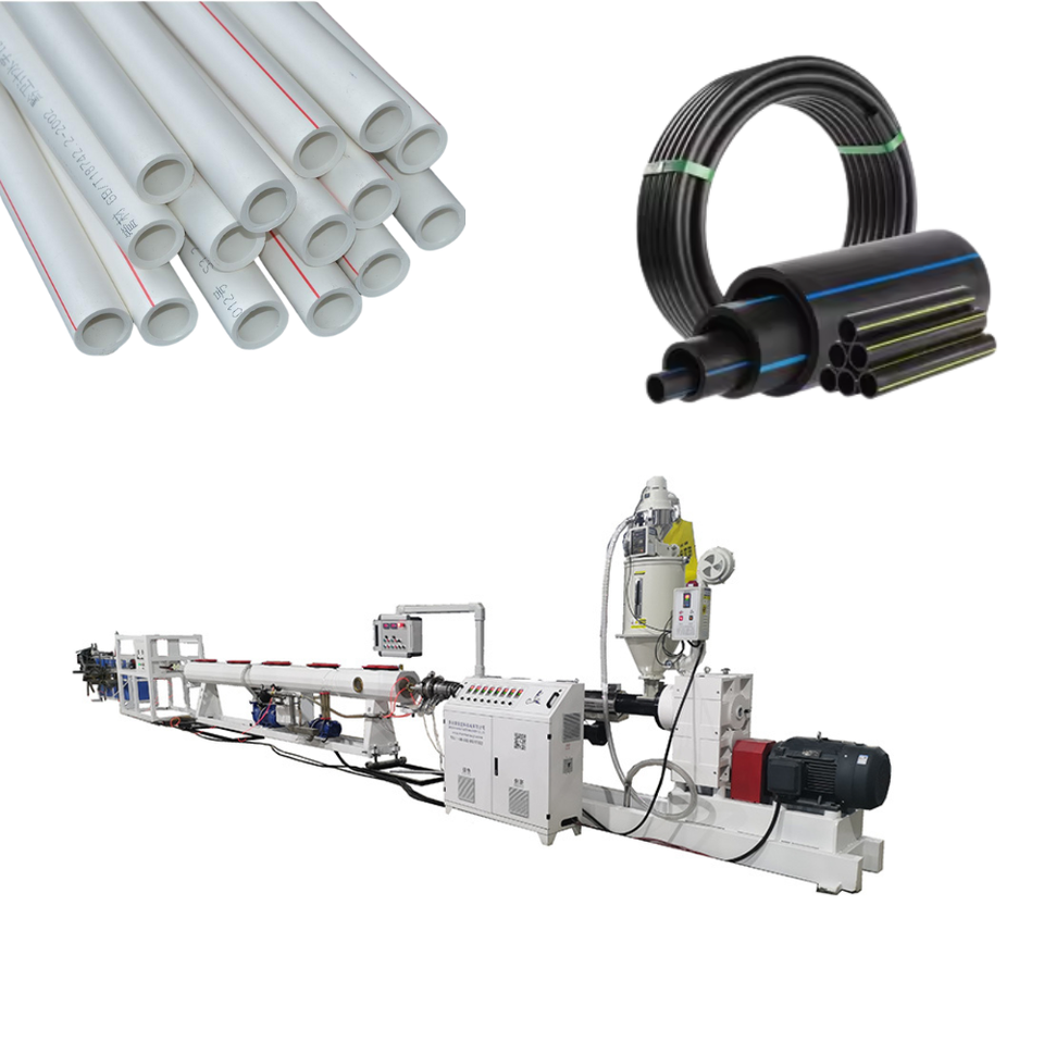 Fully Automatic HDPE PP PPR PERT PE Pipe Water Tube Extruding Machinery Production Line