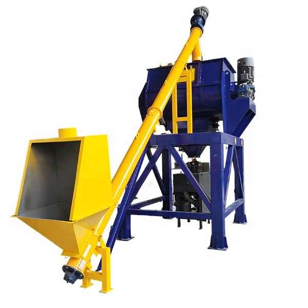 Feed Mixer Power Tools Mixing Farm Machinery for Industry Ribbon Blender with Feeding Hoist Hopper