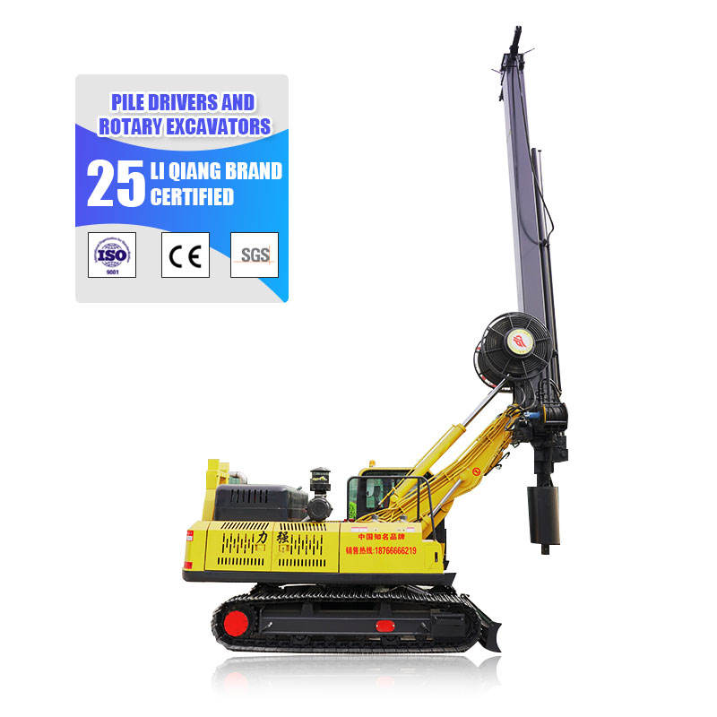 Crawler Type Square Pole Vibro Hammer Pile Driver Post Pile Driver Portable Bore Pile Drilling Machine Rotary Drilling Rig