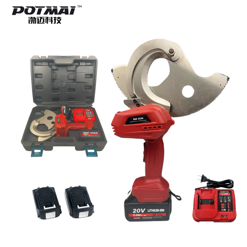 BM-85M Industrial Grade Cordless Cable Cutter Battery-Powered Ratchet Cutting Hydraulic Tool 85MM Max Range Iron
