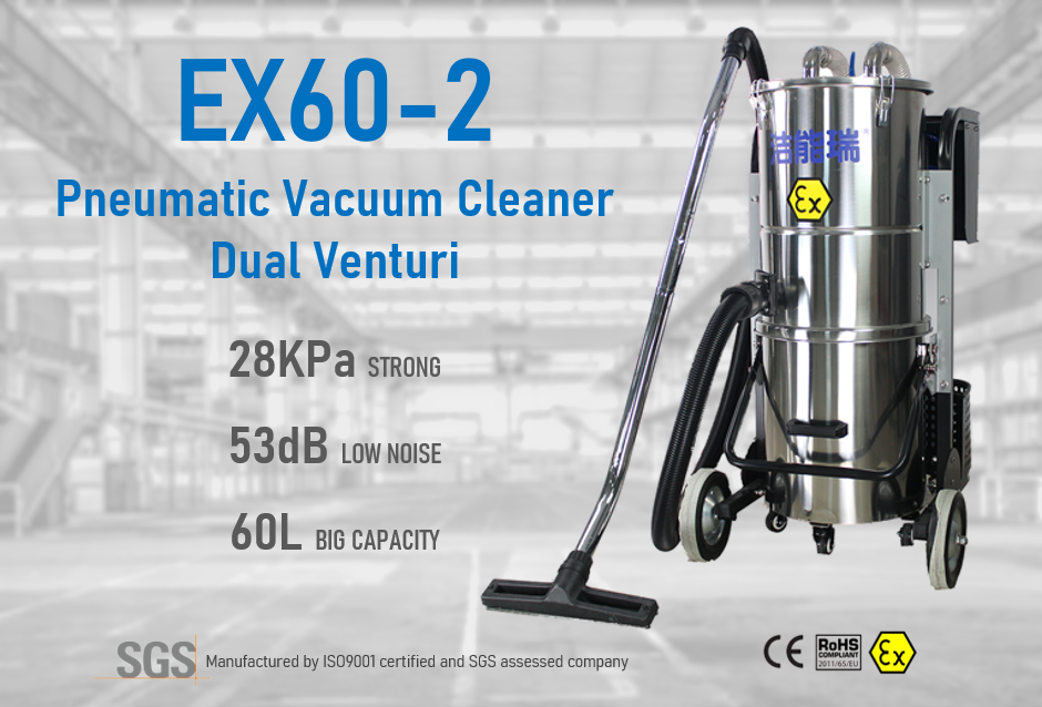 YYVAC EX60-2 Pneumatic Industrial Explosion-proof Vacuum Cleaner for 3d Printing Machine Tools