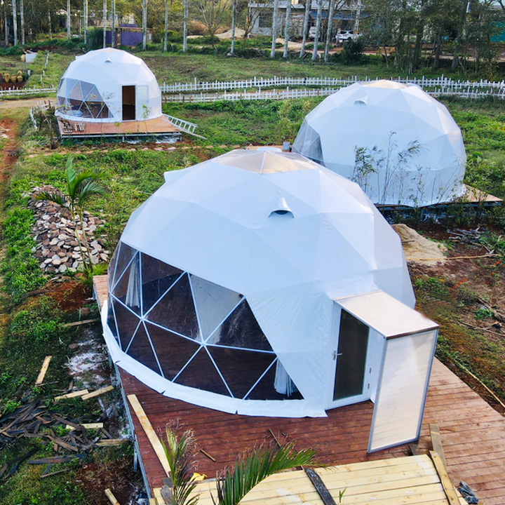 FEAMONT Customized Diameters Outdoor Geodesic Dome House Clear Greenhouse Domes Glamping Events Tent