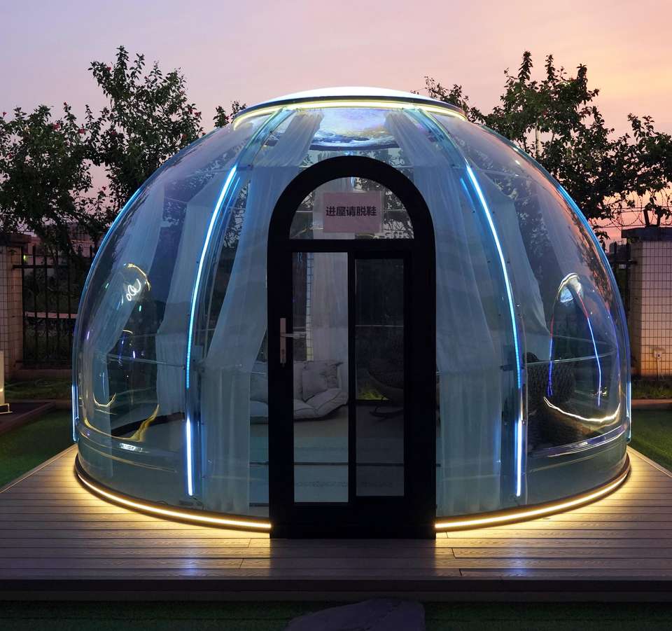 Foldable Pc Cabins Super Bubble Dome Tent Inflatable Geodesic Dome Sunroom Glamping Igloo Tent Capsule Hotel Star Room