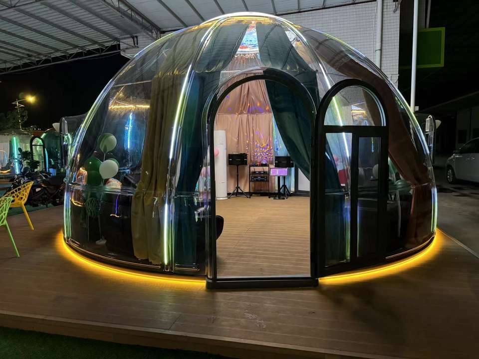 Foldable Pc Cabins Super Bubble Dome Tent Inflatable Geodesic Dome Sunroom Glamping Igloo Tent Capsule Hotel Star Room