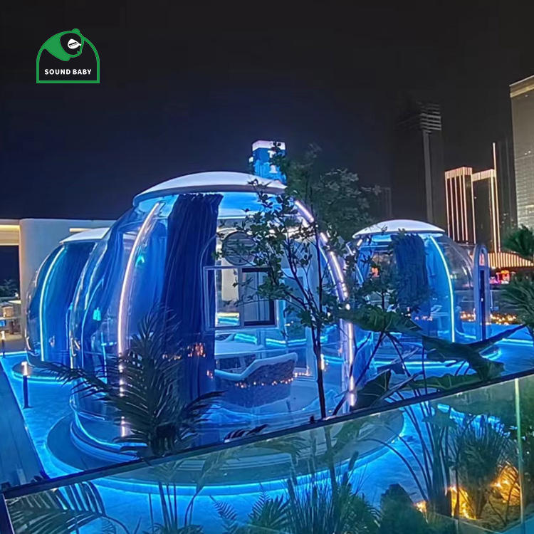 Sound Baby Outdoor Transparent Bubble Tent Windproof Polycarbonate Sheet Star Room Geodesic Dome