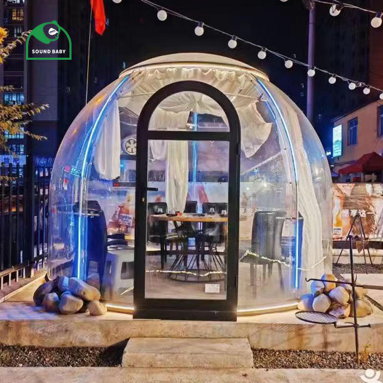Sound Baby Outdoor Transparent Bubble Tent Windproof Polycarbonate Sheet Star Room Geodesic Dome
