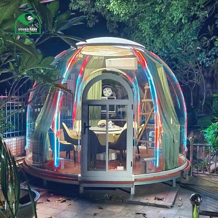Sound Baby Outdoor Transparent Bubble Tent Windproof Polycarbonate Sheet Star Room Geodesic Dome