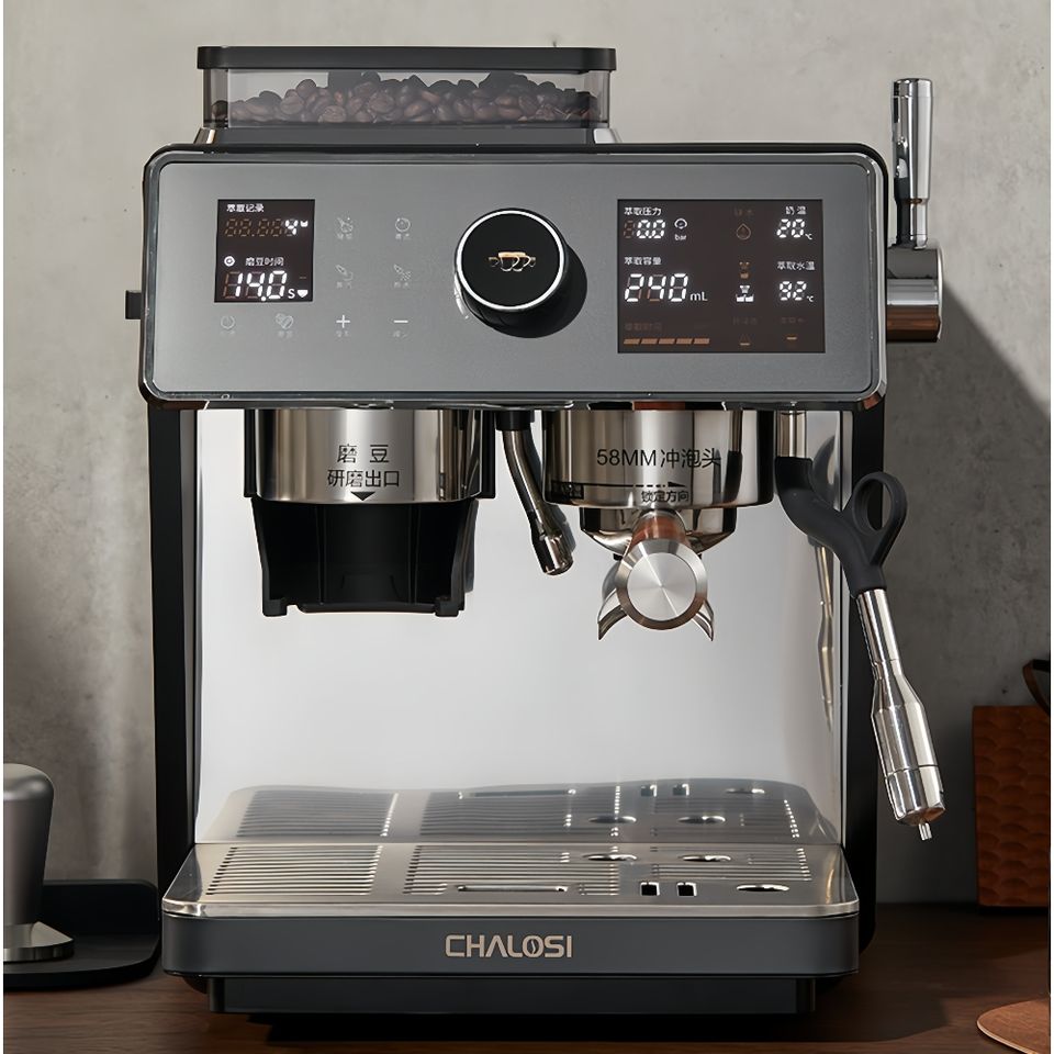 Commercial 58mm Espresso Coffee Machine Semi-Automatic Luxury 20 Bar Coffee Machine with Grinder for Cafe Americano