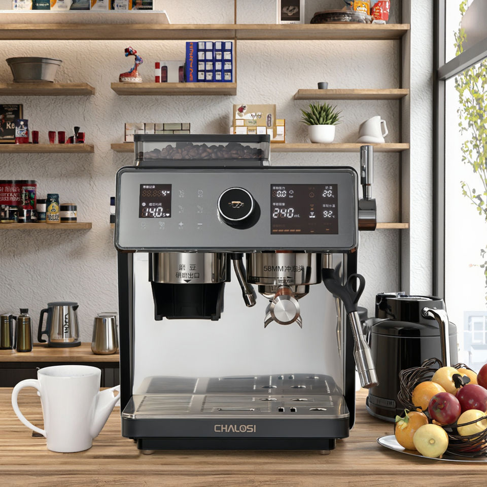 Commercial 58mm Espresso Coffee Machine Semi-Automatic Luxury 20 Bar Coffee Machine with Grinder for Cafe Americano