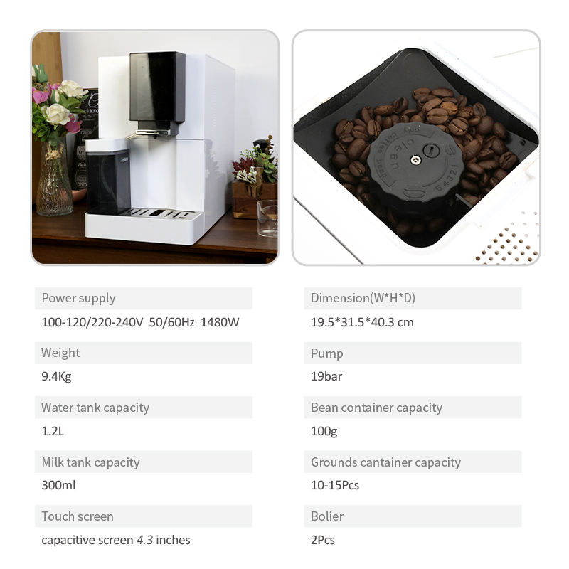 Fully Automatic Coffee Maker Professional Espresso Office Smart Coffee Machine Espresso Machine with Milk Tank