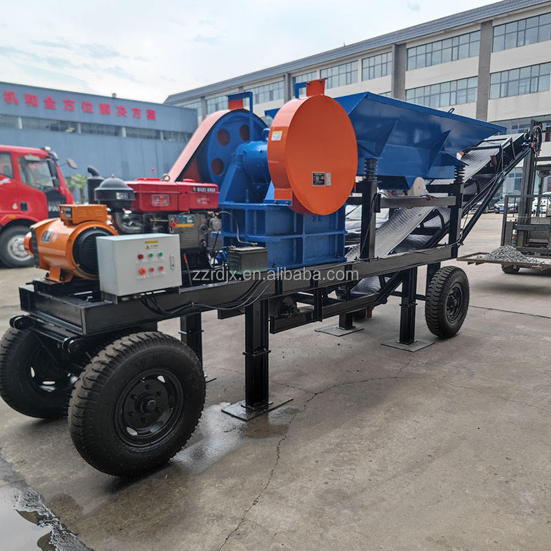 Mobile Jaw Crusher with AC Motor Core Components Engine Gear PLC & Bearing for Mining & Construction Crush Rock & Stone