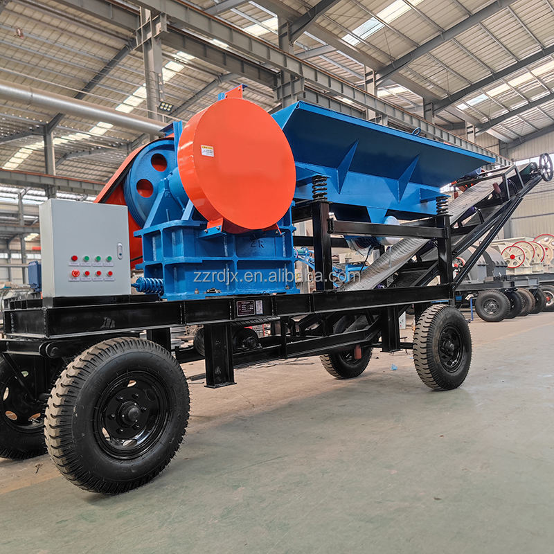 Mobile Jaw Crusher with AC Motor Core Components Engine Gear PLC & Bearing for Mining & Construction Crush Rock & Stone