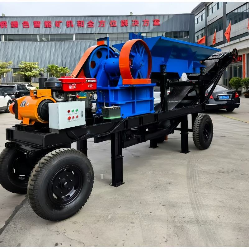 PE 400*600 Mobile Jaw Crushing Production Line Hard Rock Quartz Stone Gold Mine with Core Motor Component