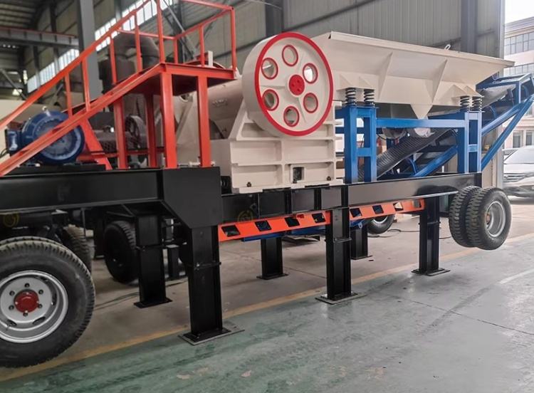 PE 400*600 Mobile Jaw Crushing Production Line Hard Rock Quartz Stone Gold Mine with Core Motor Component