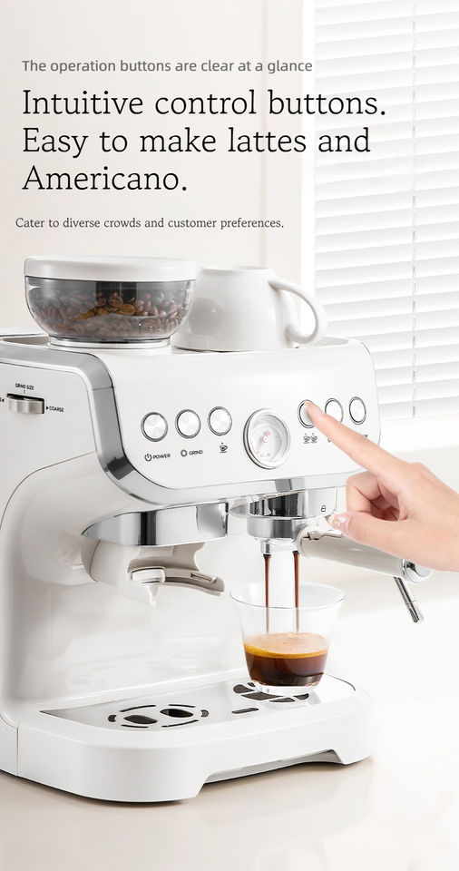 20Bar Home Desktop Coffee Machine Electric Italian Semi-automatic Coffee Machine with Milk Frother Espresso Machine