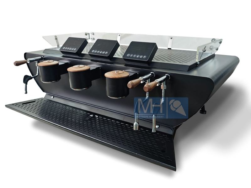 Professional Dual Boiler Commercial Barista Semi-automatic Espresso Three Head Coffee Machine With Display Screen