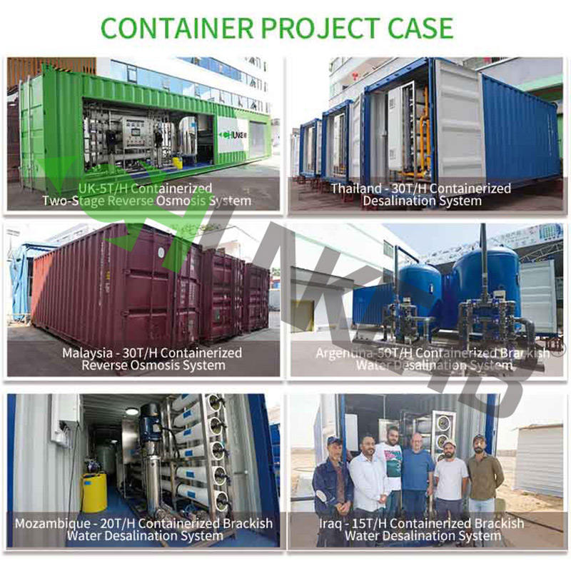 Containerized Seawater & Brackish Water Desalination RO Plant with PLC Control RO Membrane & Pump Stainless Steel 6TPH Capacity
