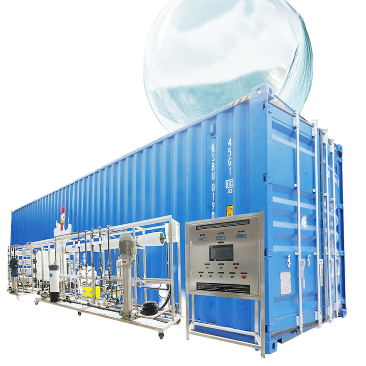 Containerized Seawater & Brackish Water Desalination RO Plant with PLC Control RO Membrane & Pump Stainless Steel 6TPH Capacity