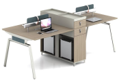 Minimalistic 2 Person Workstation Desk with Storage