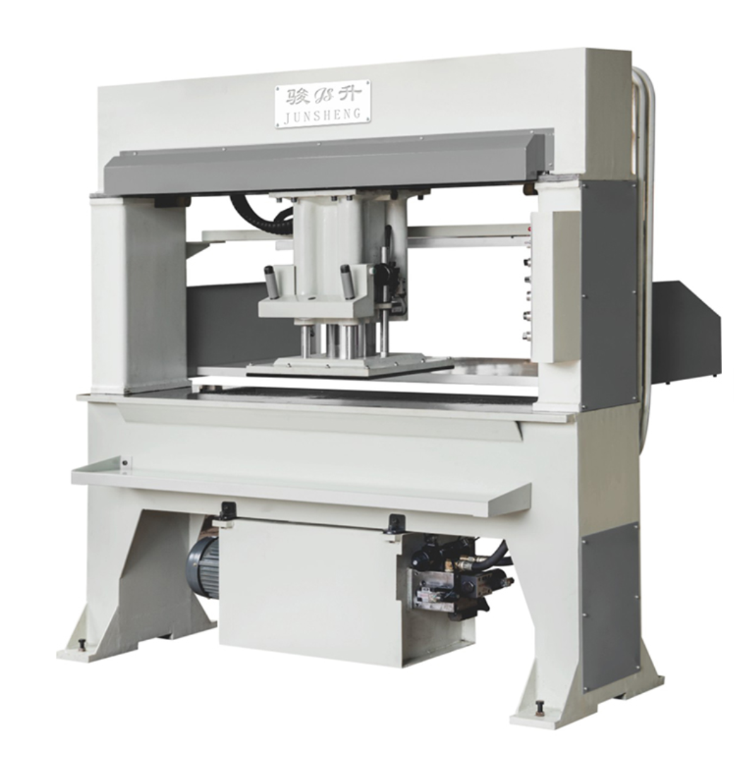 Hydraulic Travelling Head Type Cutting Press Shoe Leather Material Machine