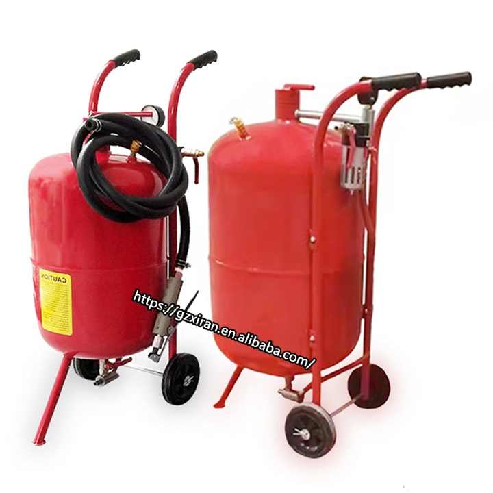 40L 10Gal Sandblaster Heavy Duty Steel Abrasive Air Sand Blaster Mobile Rust Remove Surface Cleaning Recondition Machine